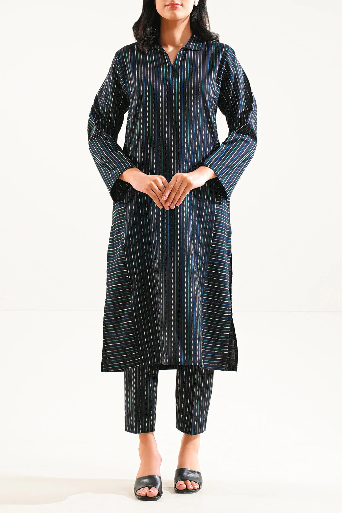 Cotton Jacquard Stitched 2 Piece (Shirt/Trouser)