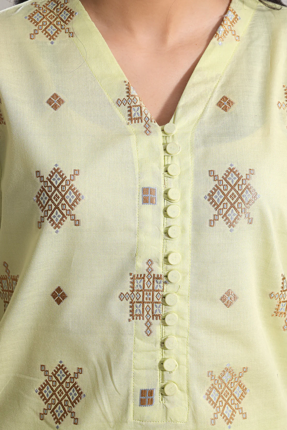 Stitched Cotton Jacquard 2 Piece (Shirt/Trouser) - Image 5
