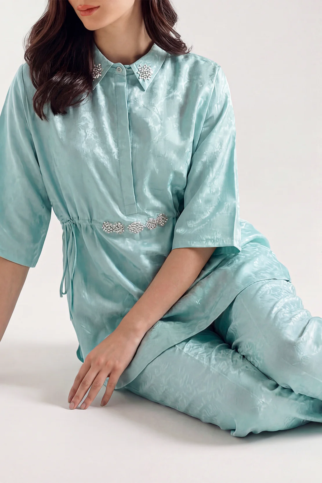 Cotton Jacquard Stitched 2 Piece (Shirt/Trouser)