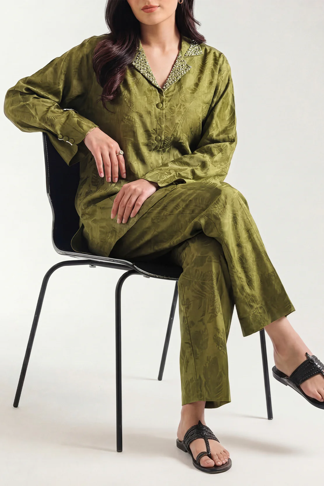 Cotton Jacquard Stitched 2 Piece (Shirt/Trouser)