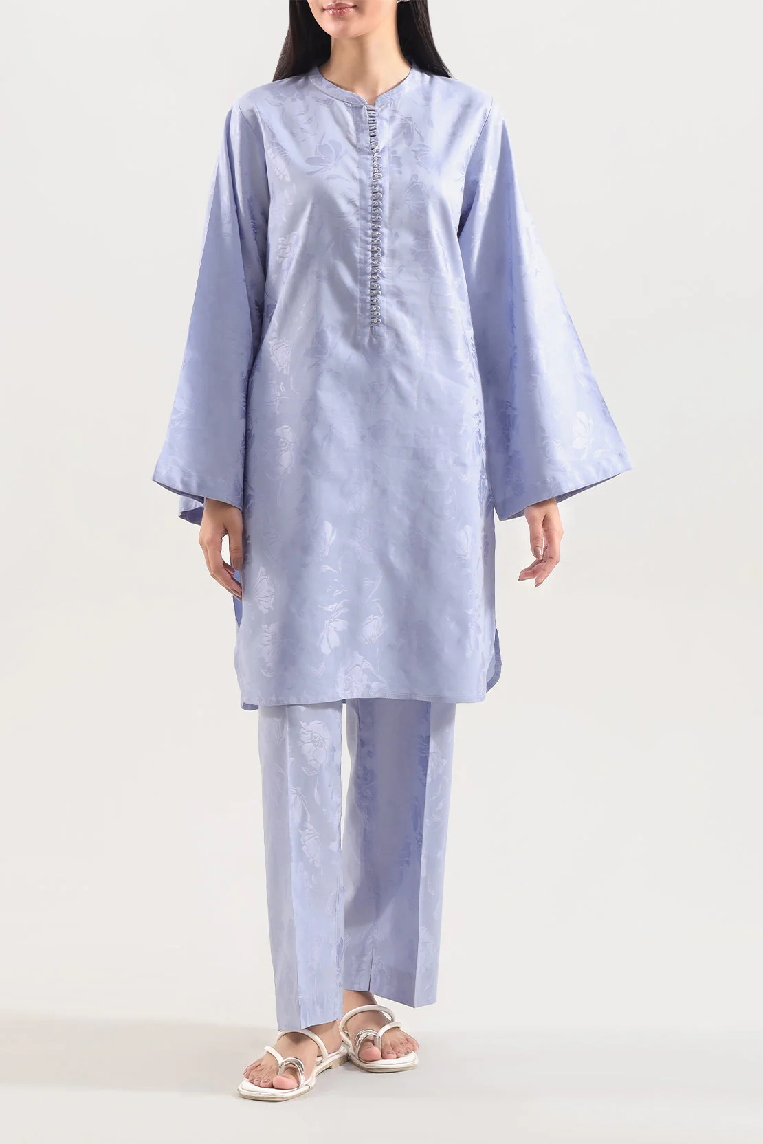 Cotton Jacquard Stitched 2 Piece (Shirt/Trouser)