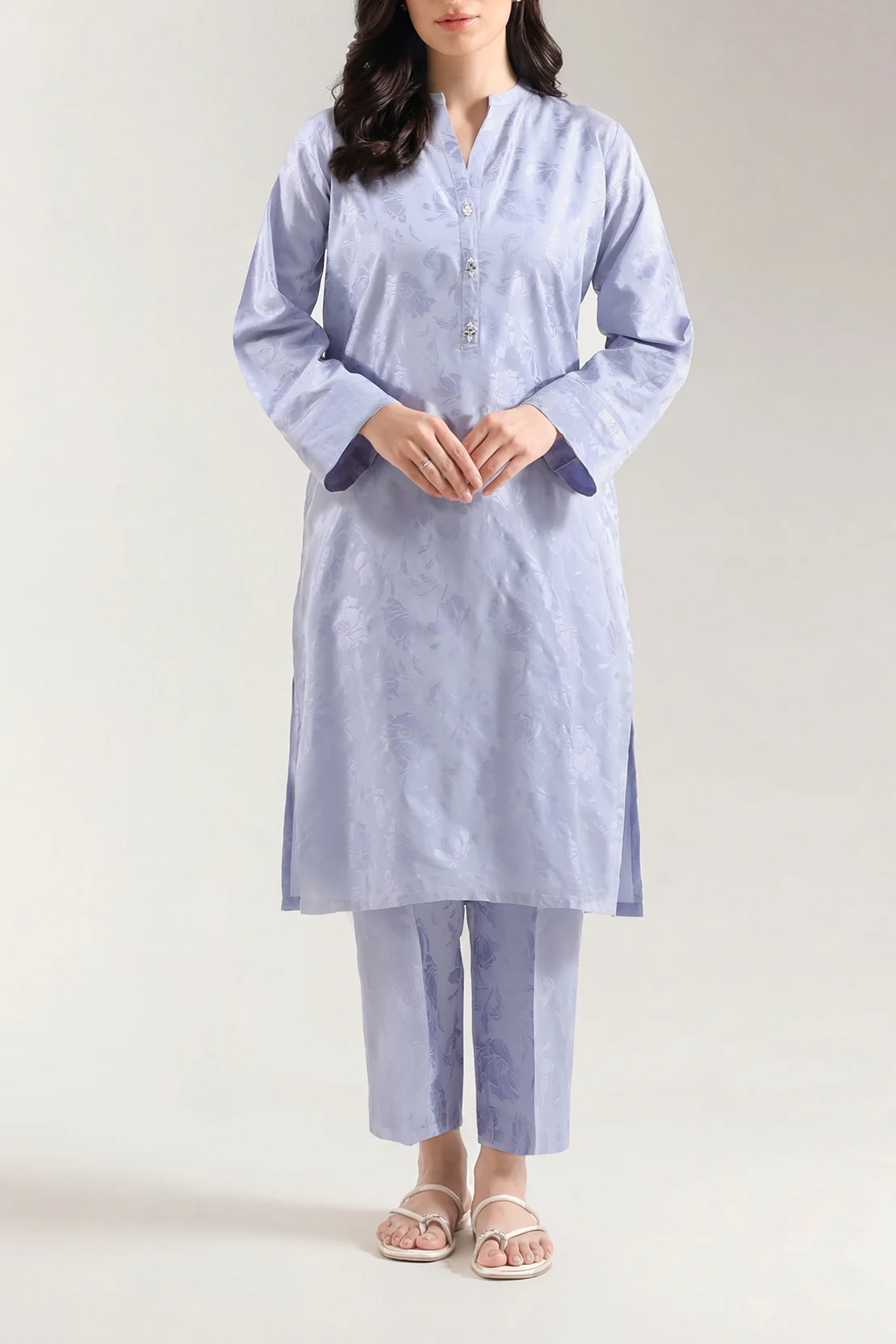 Cotton Jacquard Stitched 2 Piece (Shirt/Trouser)