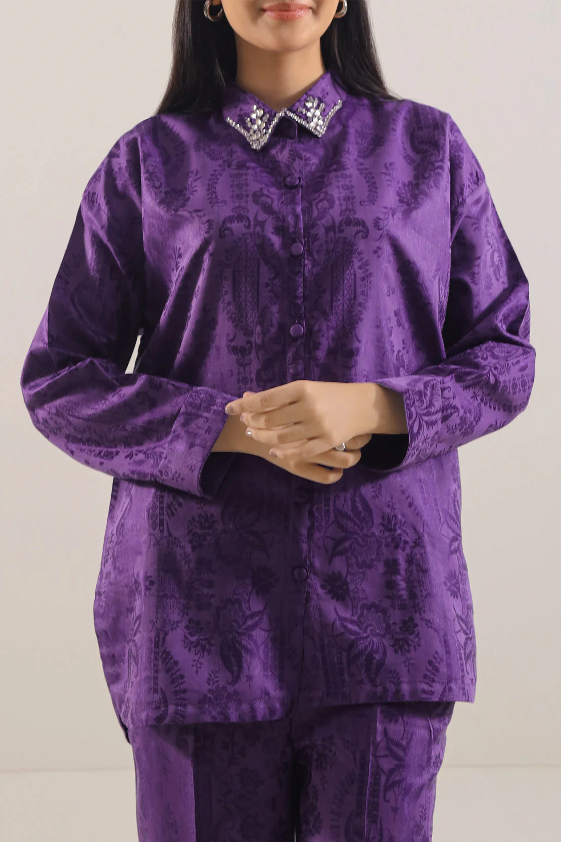Cotton Jacquard Stitched 2 Piece (Shirt/Trouser) - Image 2