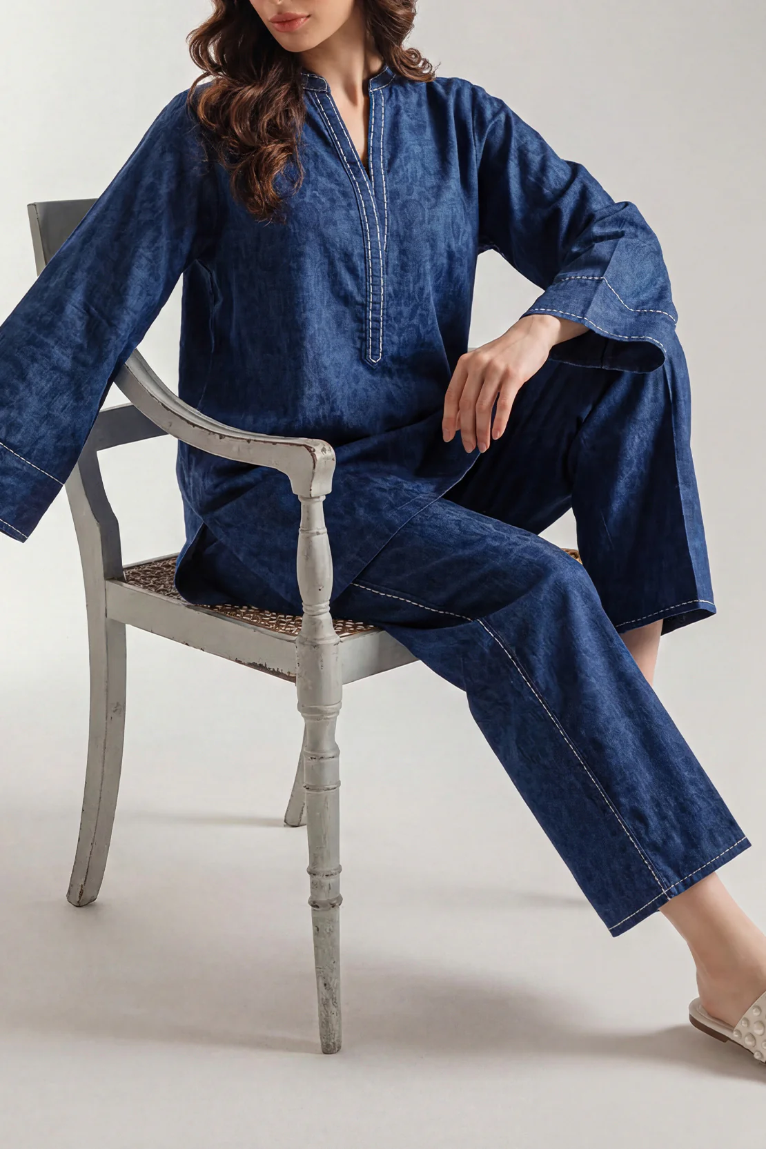 Cotton Jacquard Stitched 2 Piece (Shirt/Trouser)