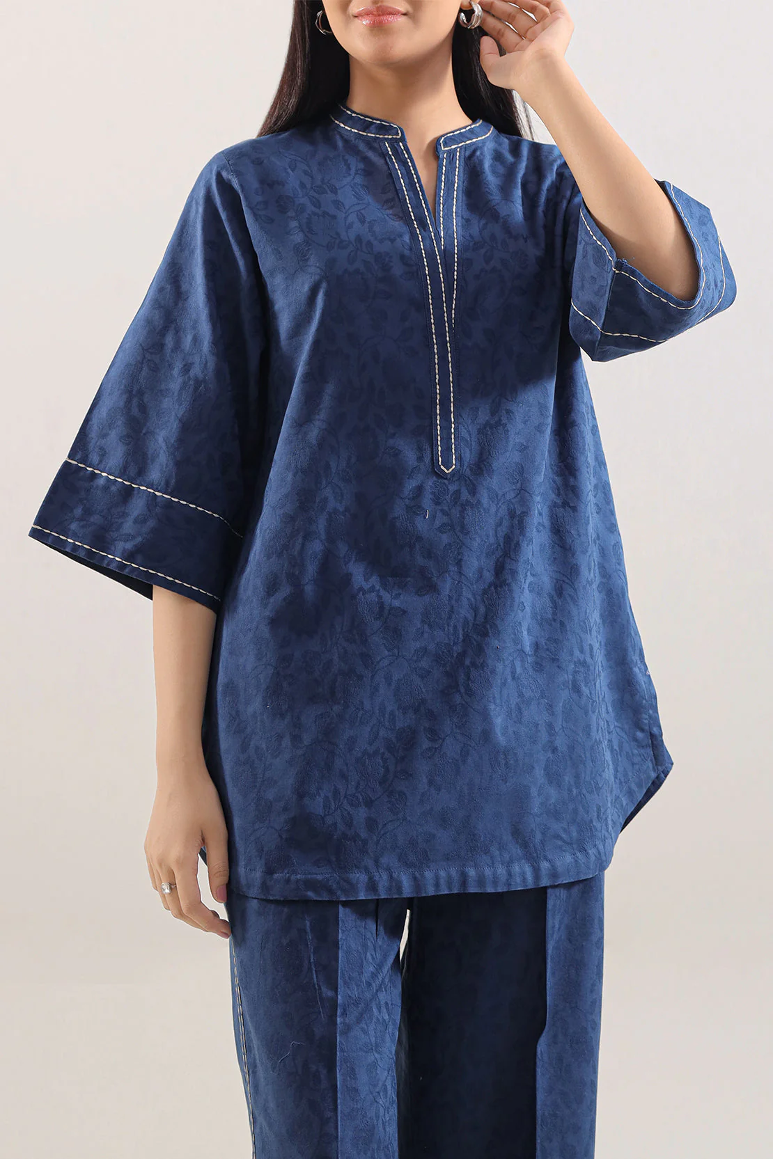Cotton Jacquard Stitched 2 Piece (Shirt/Trouser) - Image 4
