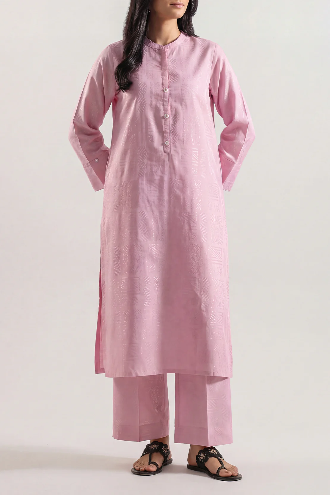 Cotton Jacquard Stitched 2 Piece (Shirt/Trouser) - Image 2