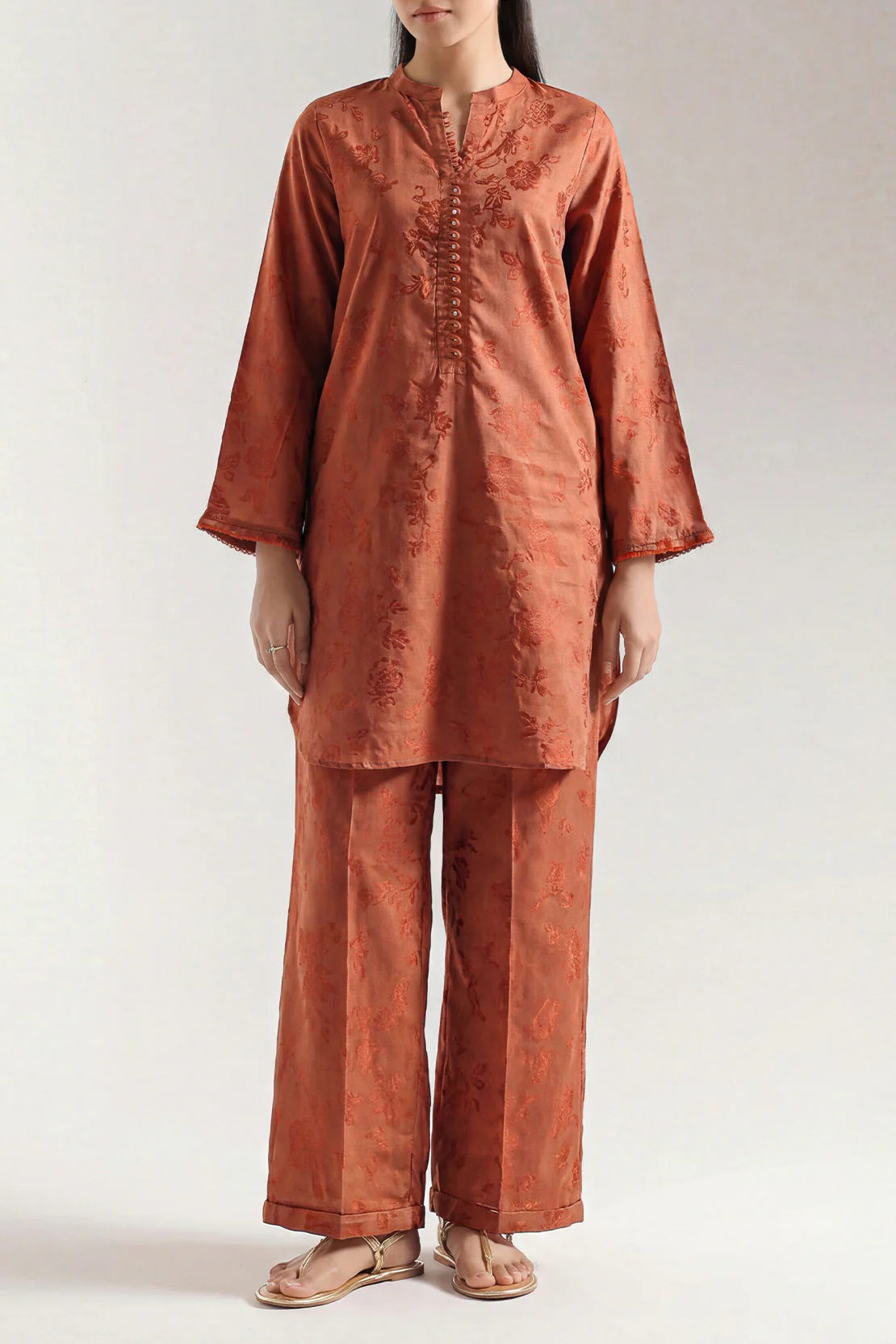 Cotton Jacquard Stitched 2 Piece (Shirt/Trouser) - Image 2