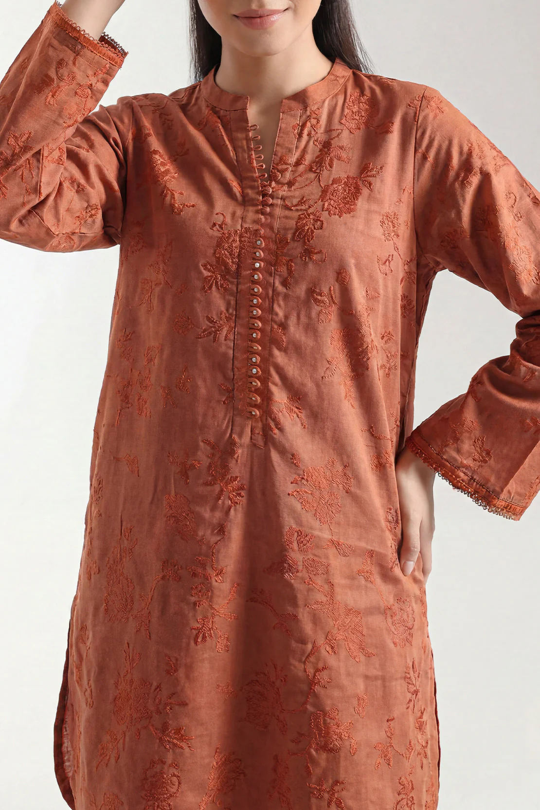 Cotton Jacquard Stitched 2 Piece (Shirt/Trouser) - Image 3