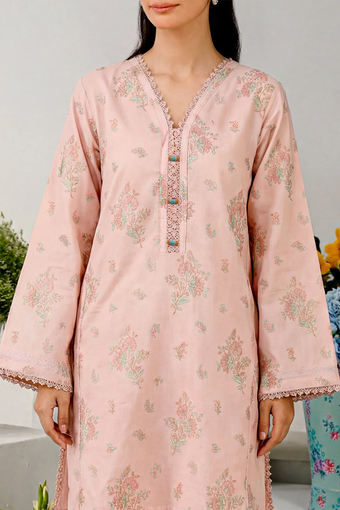 Cotton Jacquard Stitched 2 Piece (Shirt/Trouser) - Image 2