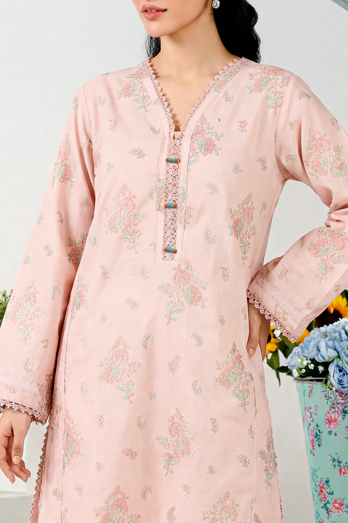 Cotton Jacquard Stitched 2 Piece (Shirt/Trouser) - Image 4
