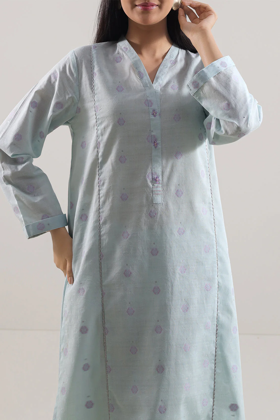 Cotton Jacquard Stitched 2 Piece (Shirt/Trouser) - Image 2