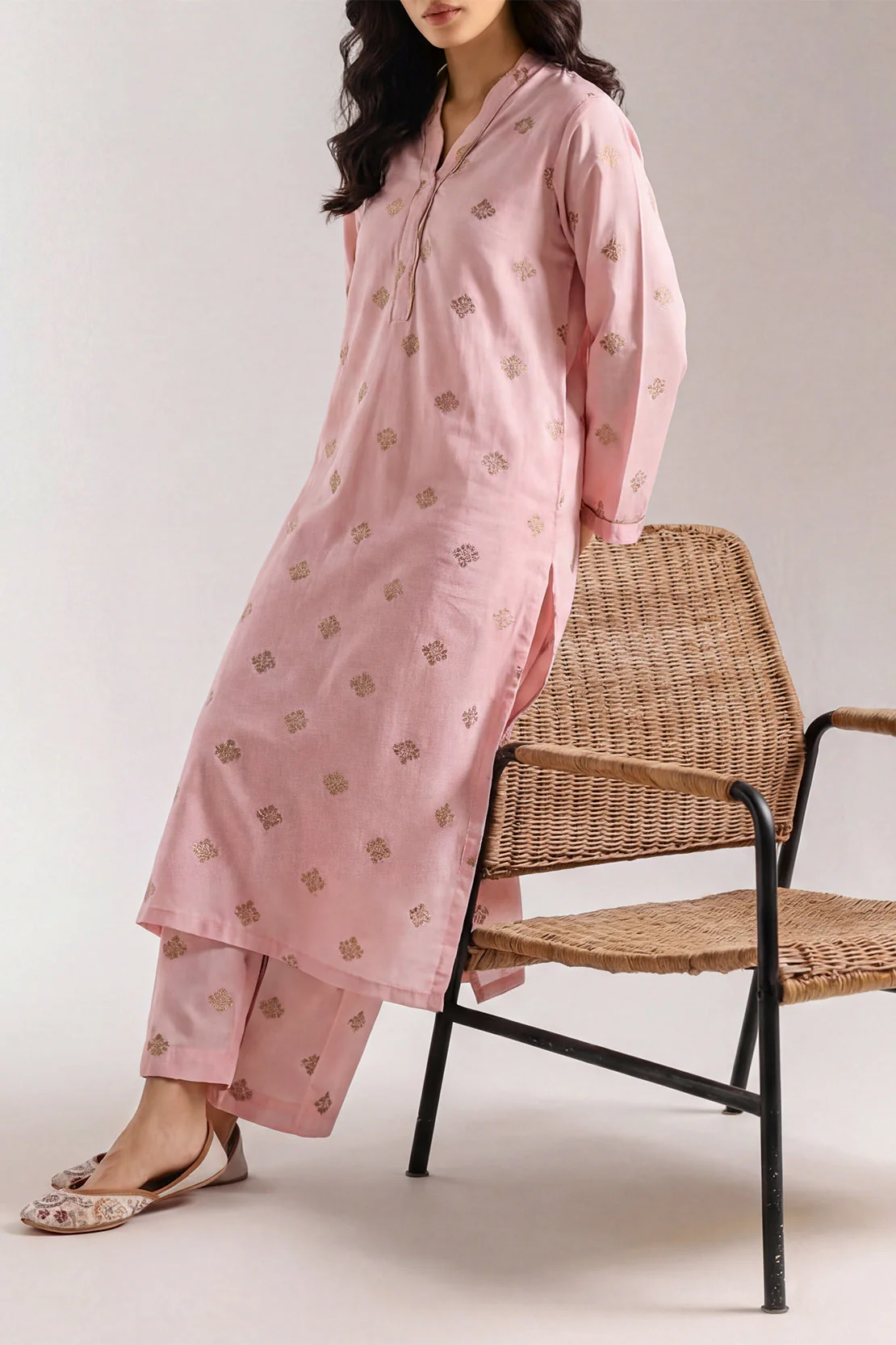 Cotton Jacquard Stitched 2 Piece (Shirt/Trouser)
