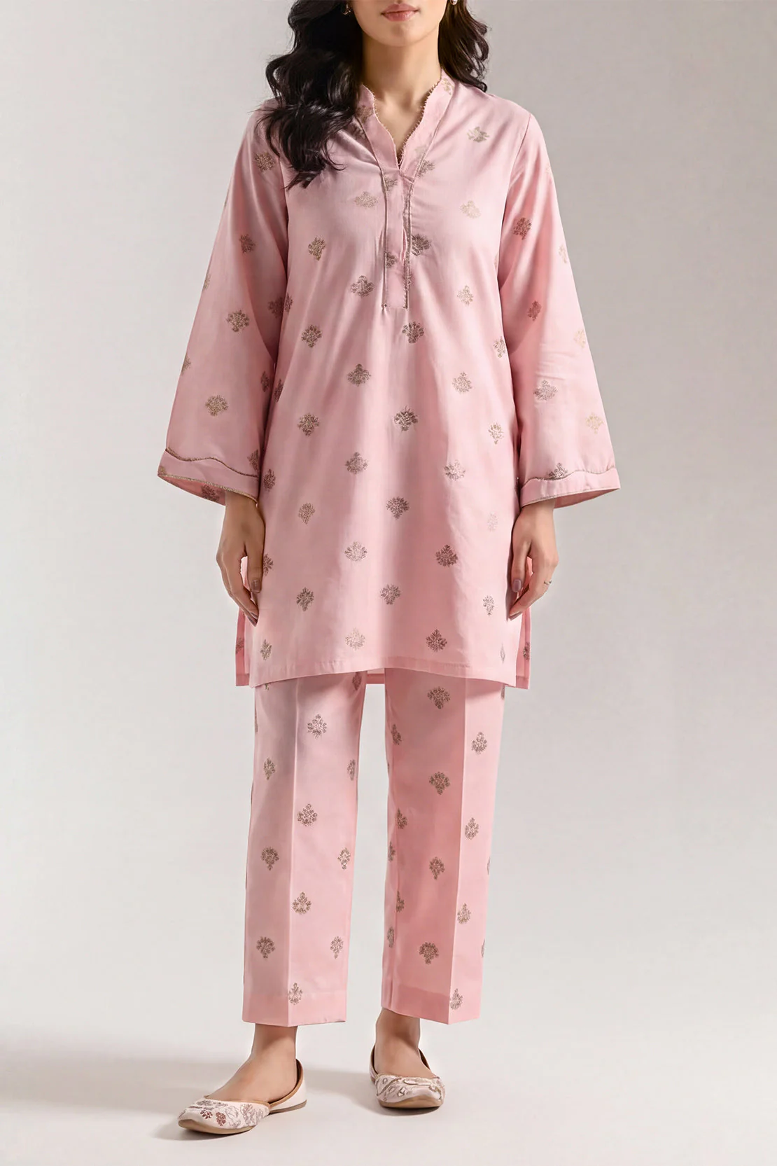 Cotton Jacquard Stitched 2 Piece (Shirt/Trouser) - Image 2