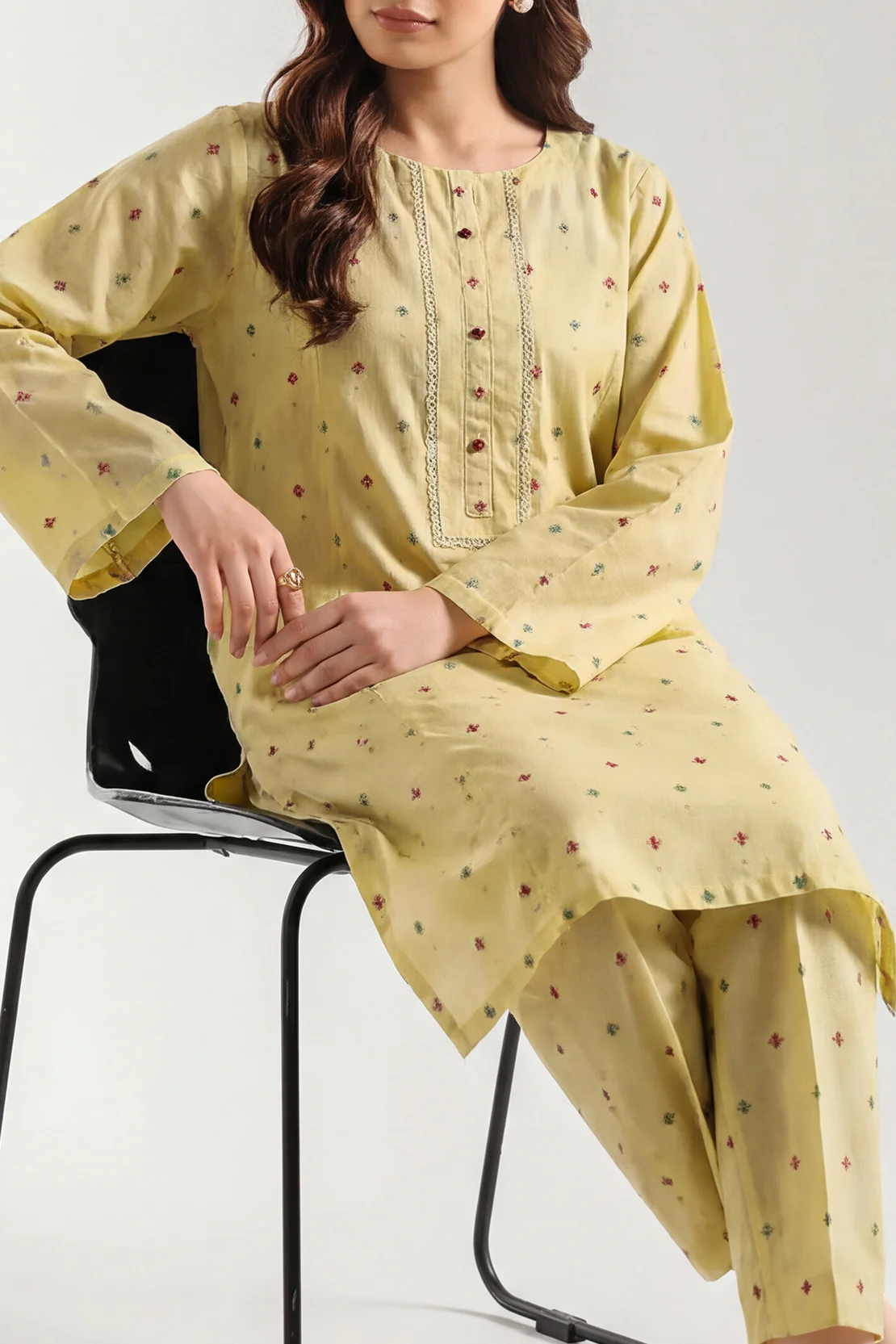 Cotton Jacquard Stitched 2 Piece (Shirt/Trouser)