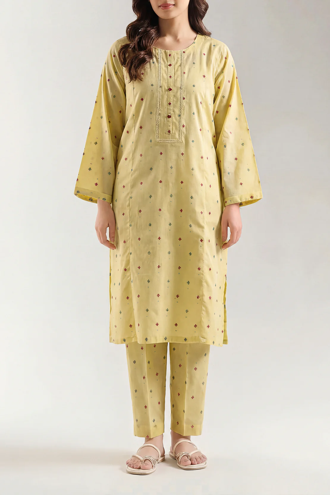 Cotton Jacquard Stitched 2 Piece (Shirt/Trouser) - Image 2
