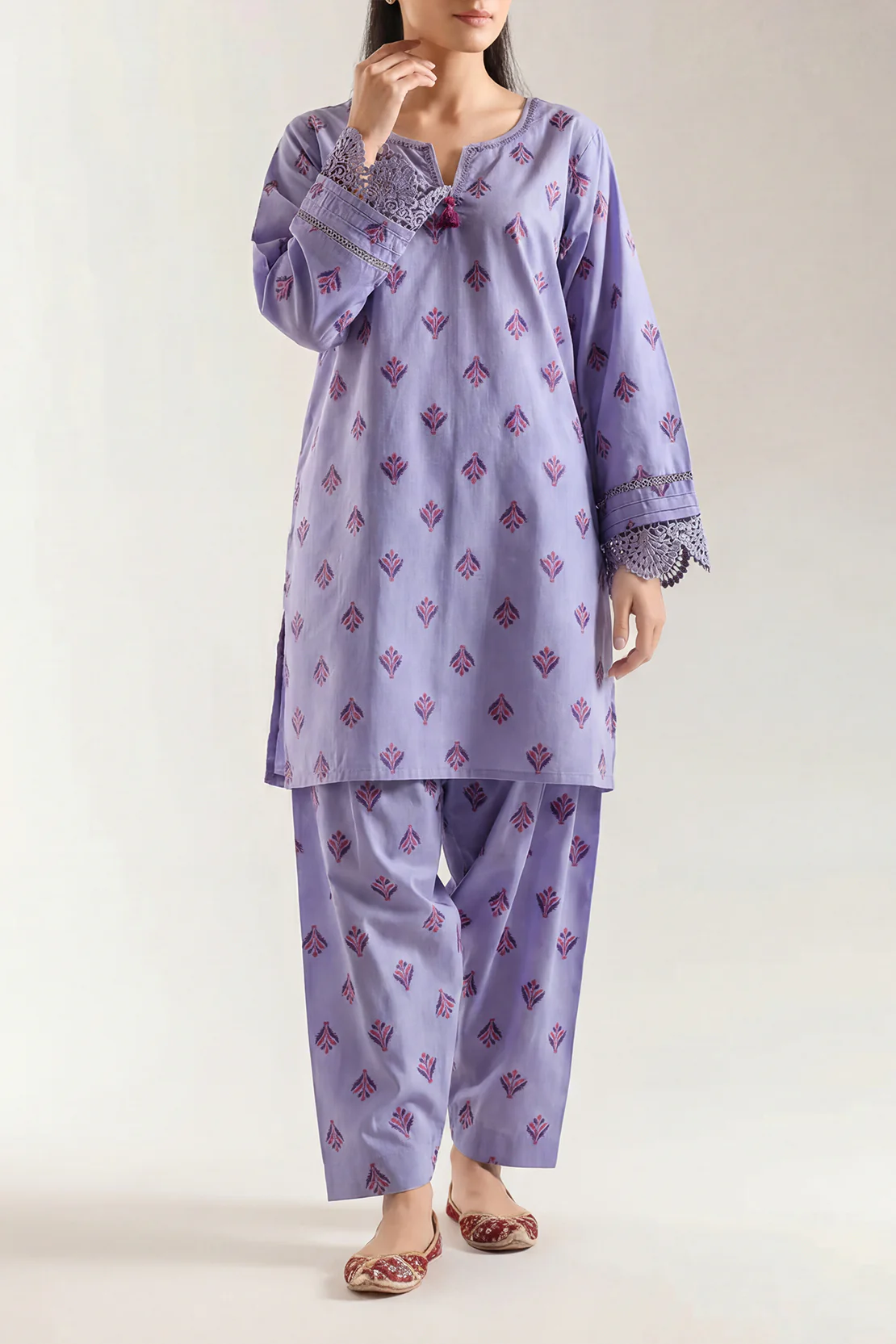 Cotton Jacquard Stitched 2 Piece (Shirt/Trouser)