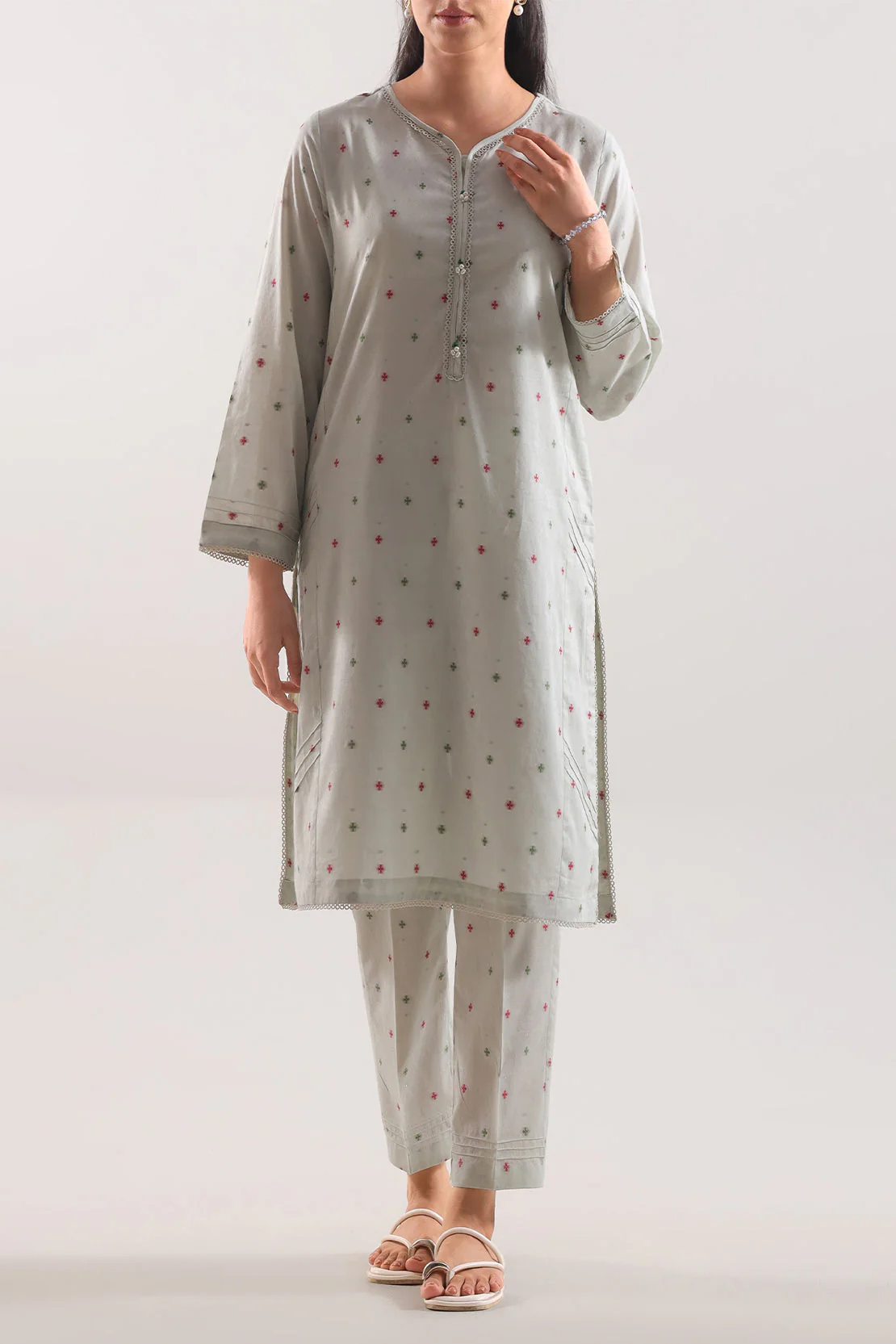 Cotton Jacquard Stitched 2 Piece (Shirt/Trouser)