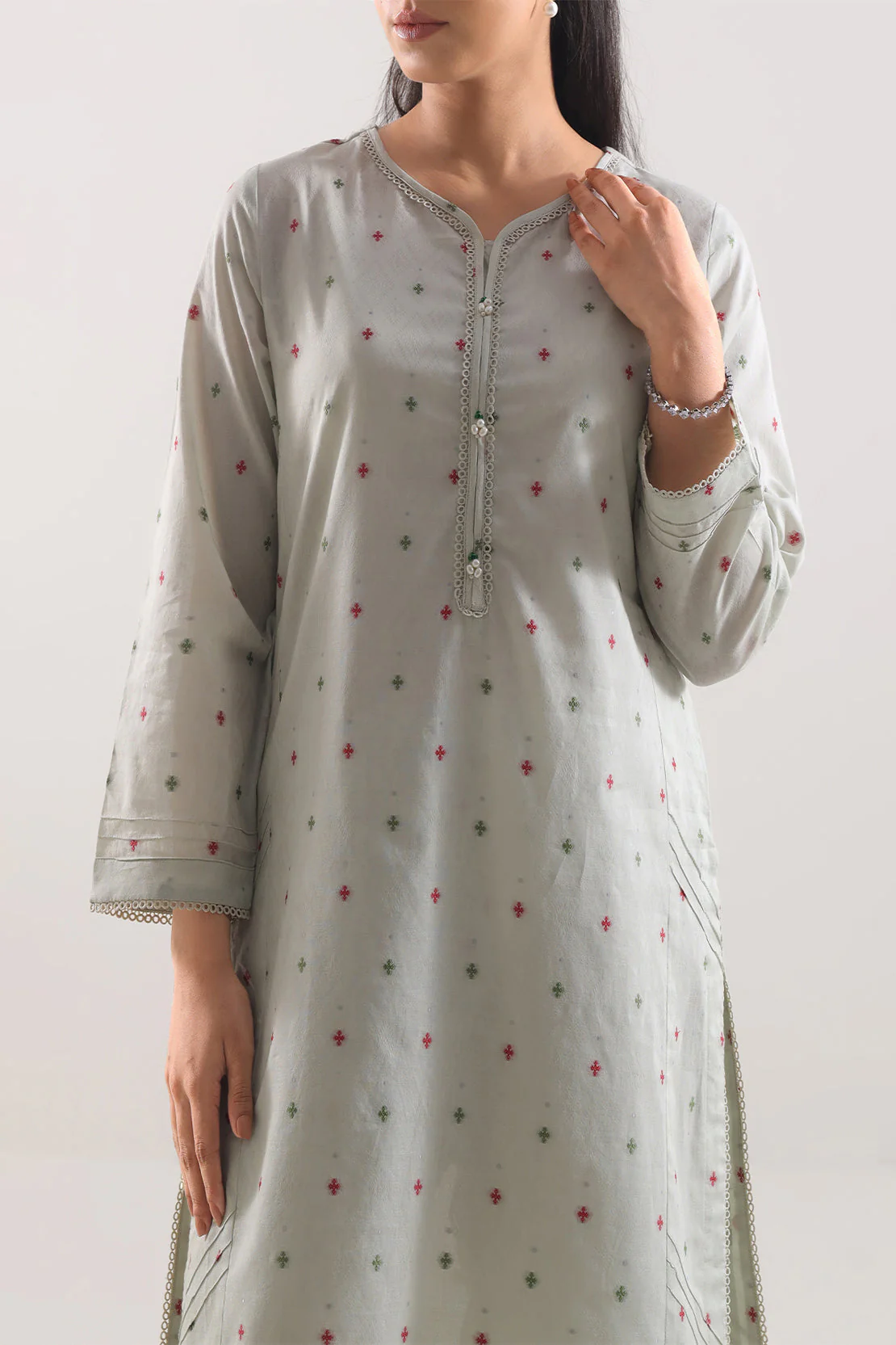Cotton Jacquard Stitched 2 Piece (Shirt/Trouser) - Image 2