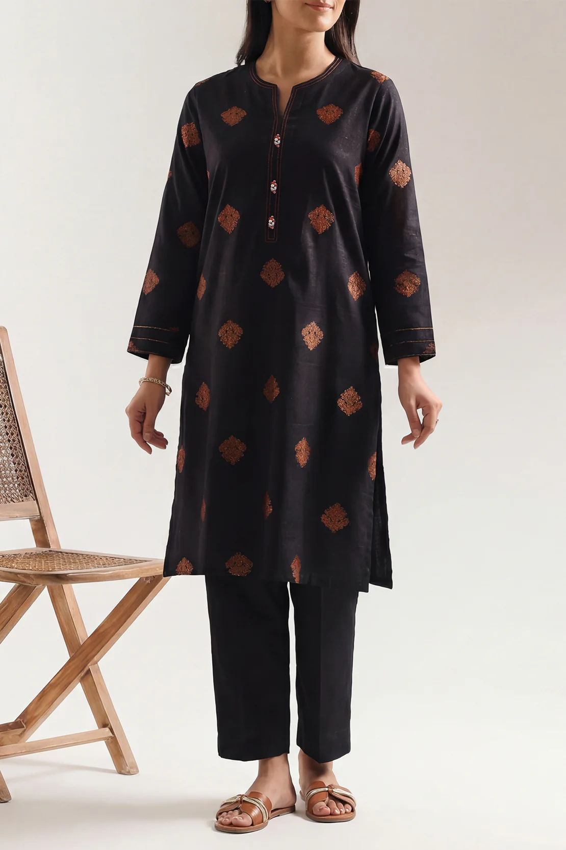 Cotton Jacquard Stitched 2 Piece (Shirt/Trouser)