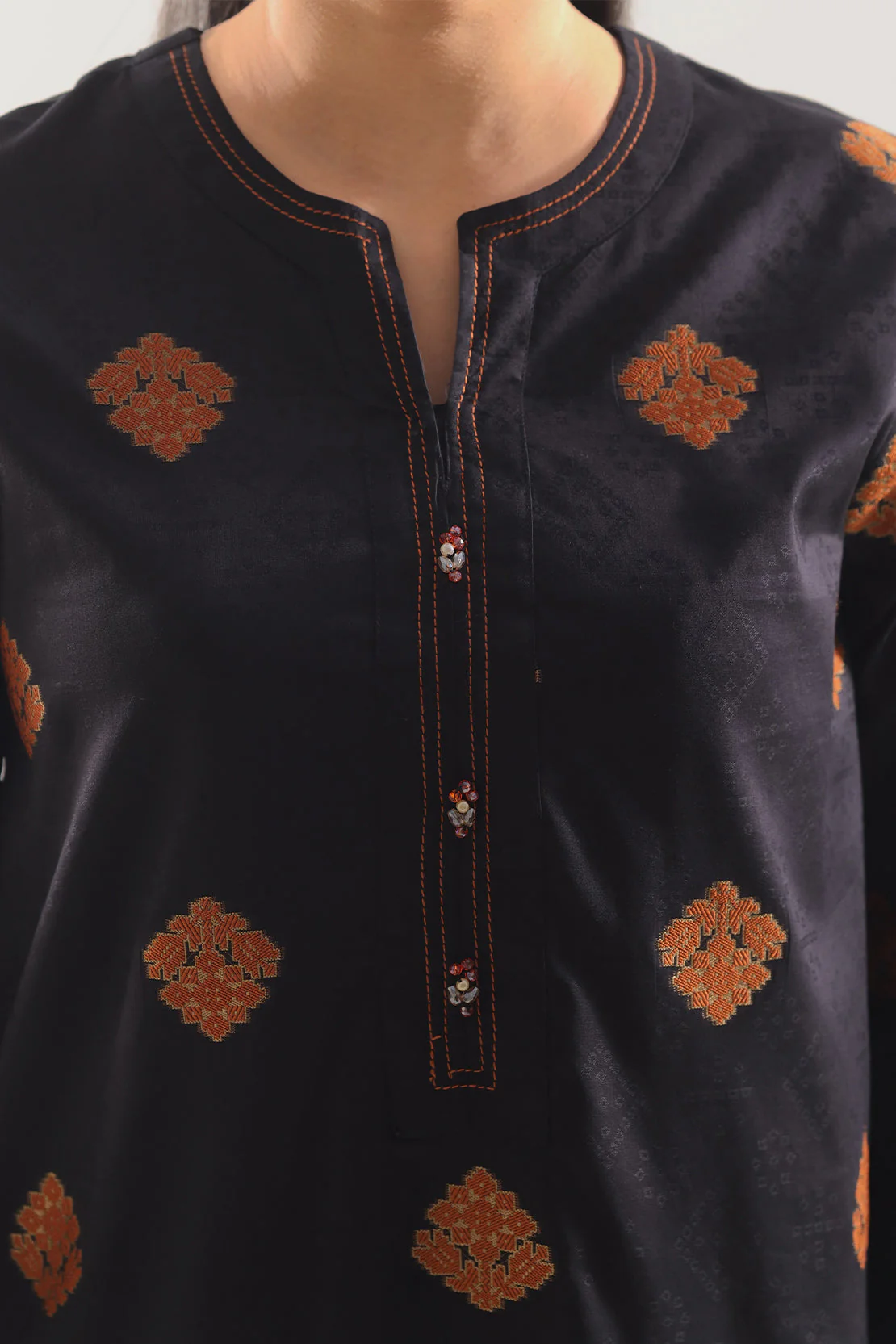 Cotton Jacquard Stitched 2 Piece (Shirt/Trouser) - Image 3