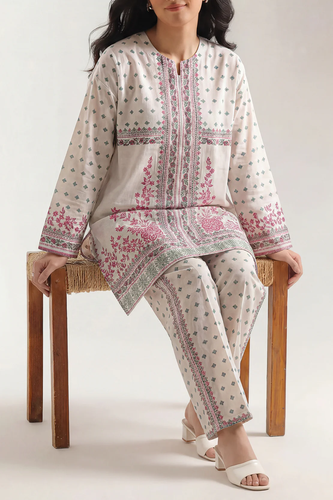 Cotton Jacquard Stitched 2 Piece (Shirt/Trouser) - Image 2
