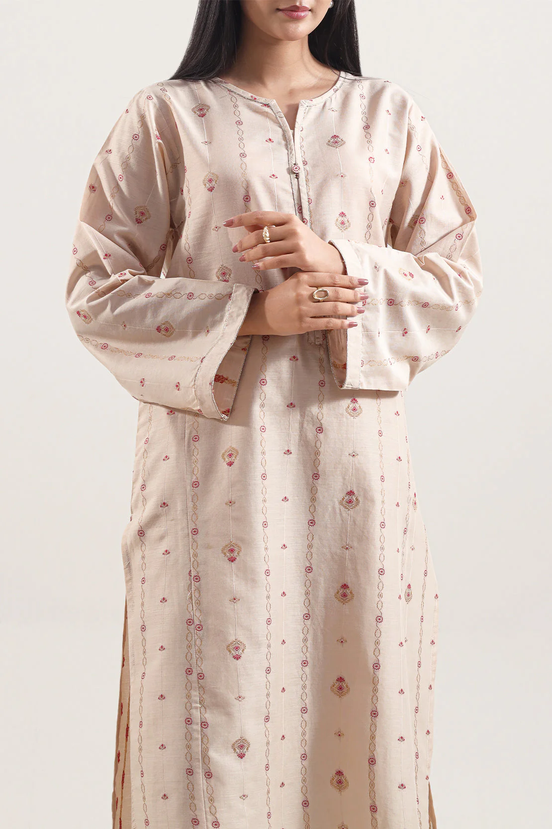 Cotton Jacquard Stitched 2 Piece (Shirt/Trouser) - Image 2