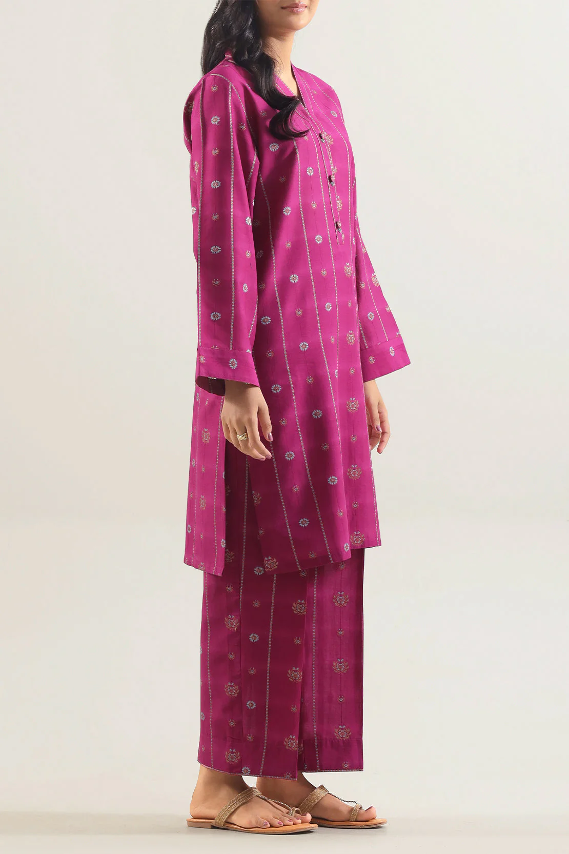Cotton Jacquard Stitched 2 Piece (Shirt/Trouser) - Image 2