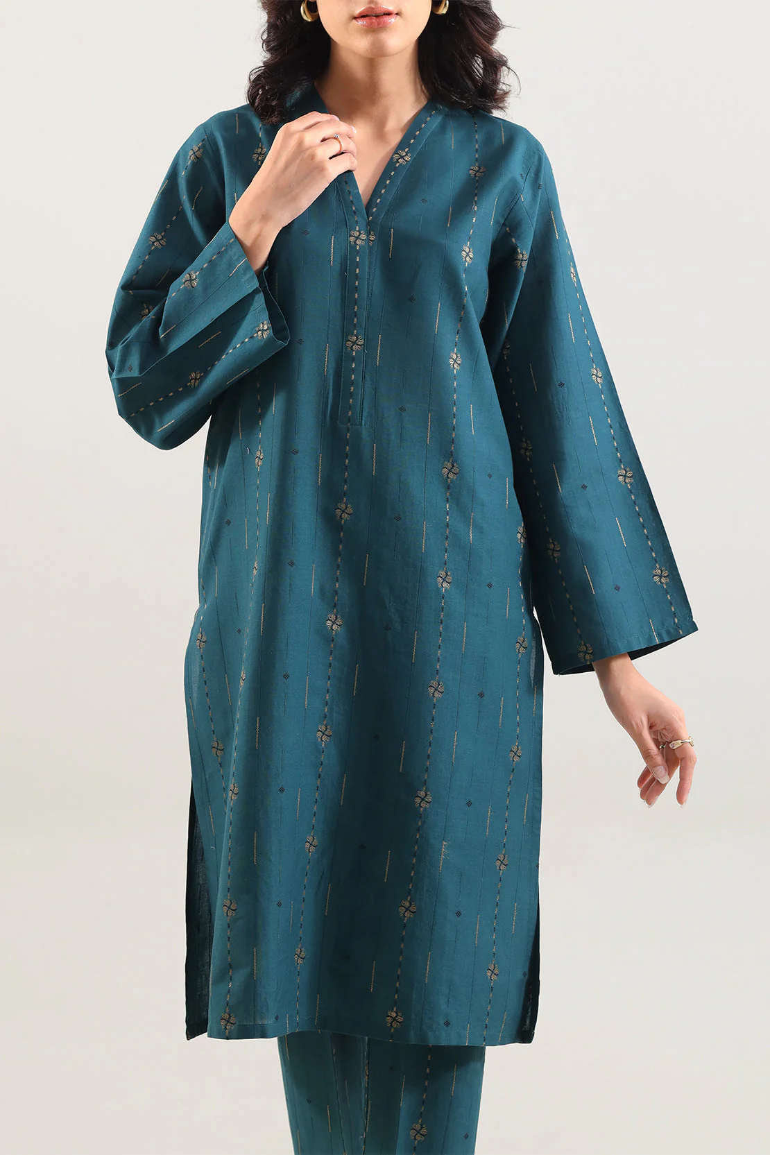 Cotton Jacquard Stitched 2 Piece (Shirt/Trouser) - Image 3