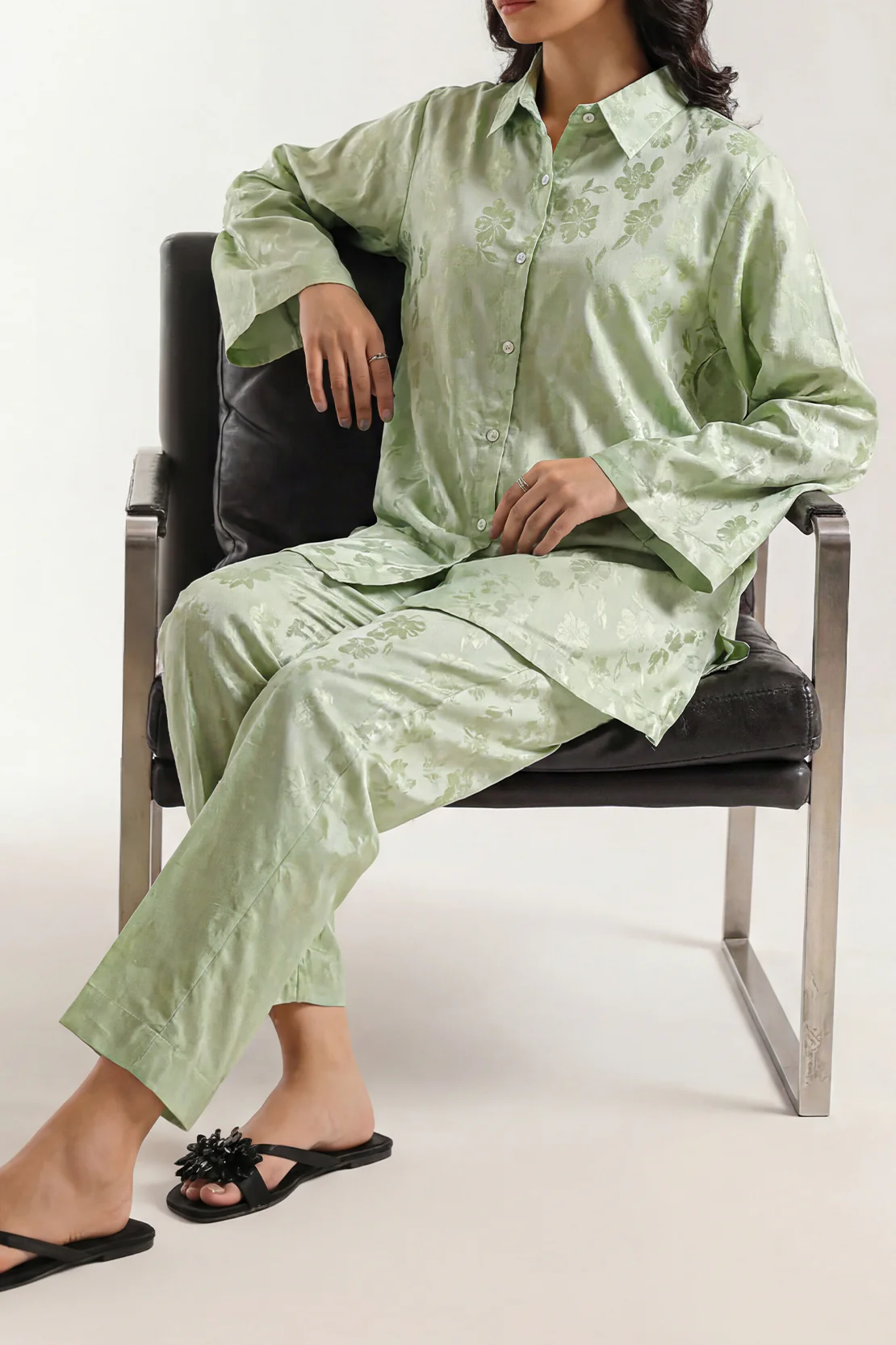Cotton Jacquard Stitched 2 Piece (Shirt/Trouser) - Image 2