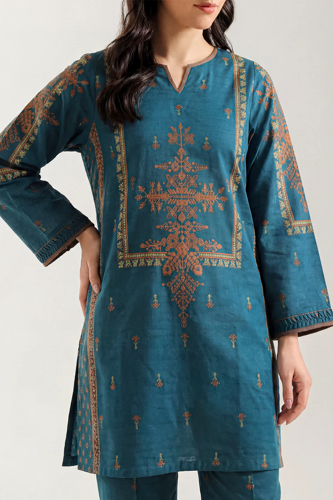 Cotton Jacquard Stitched 2 Piece (Shirt/Trouser) - Image 2