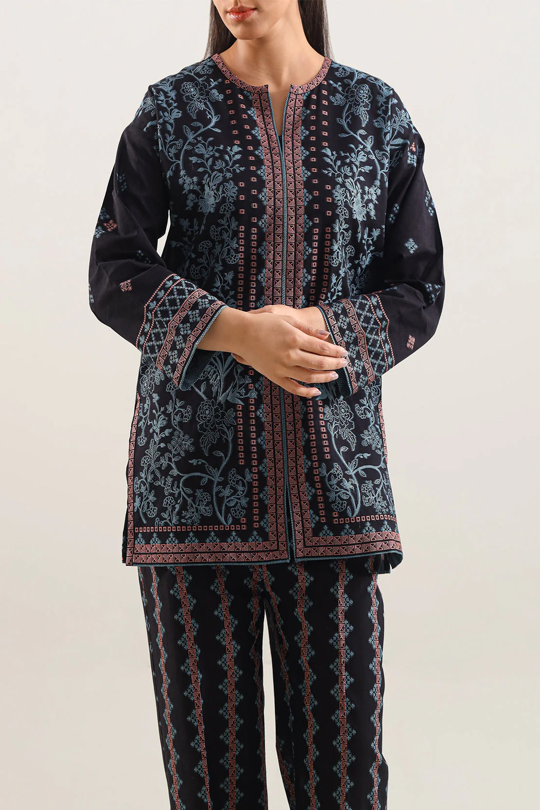 Cotton Jacquard Stitched 2 Piece (Shirt/Trouser) - Image 2