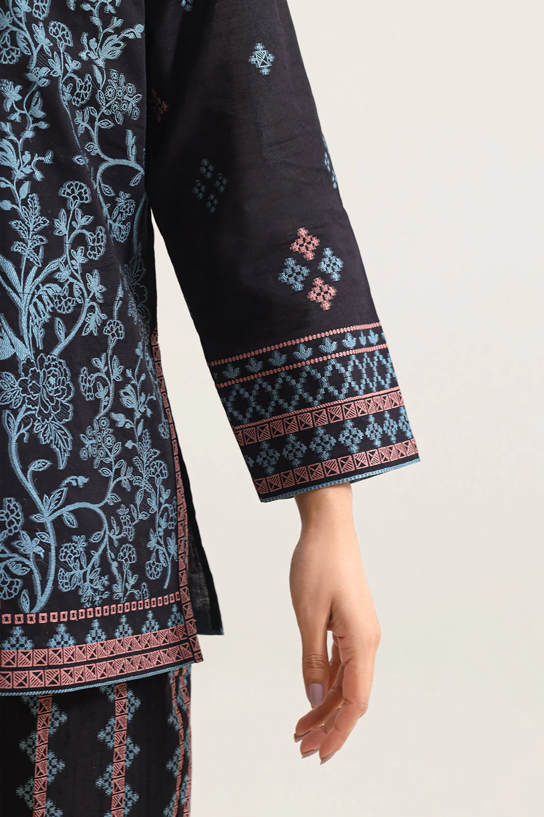 Cotton Jacquard Stitched 2 Piece (Shirt/Trouser) - Image 5