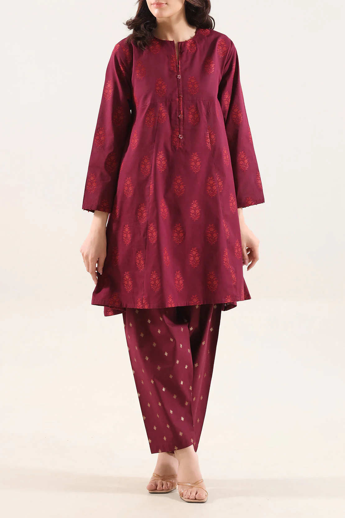 Cotton Jacquard Stitched 2 Piece (Shirt/Trouser) - Image 2