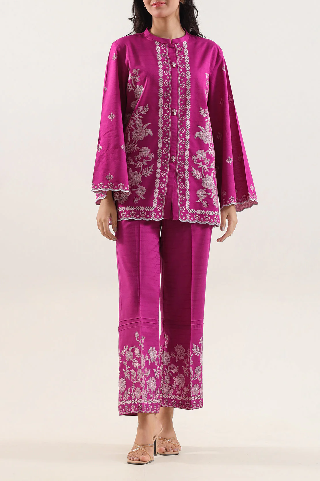 Cotton Jacquard Stitched 2 Piece (Shirt/Trouser)