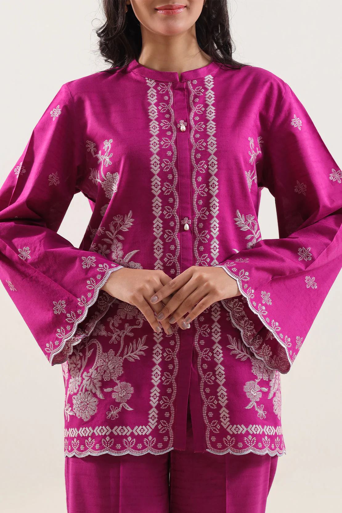 Cotton Jacquard Stitched 2 Piece (Shirt/Trouser) - Image 2