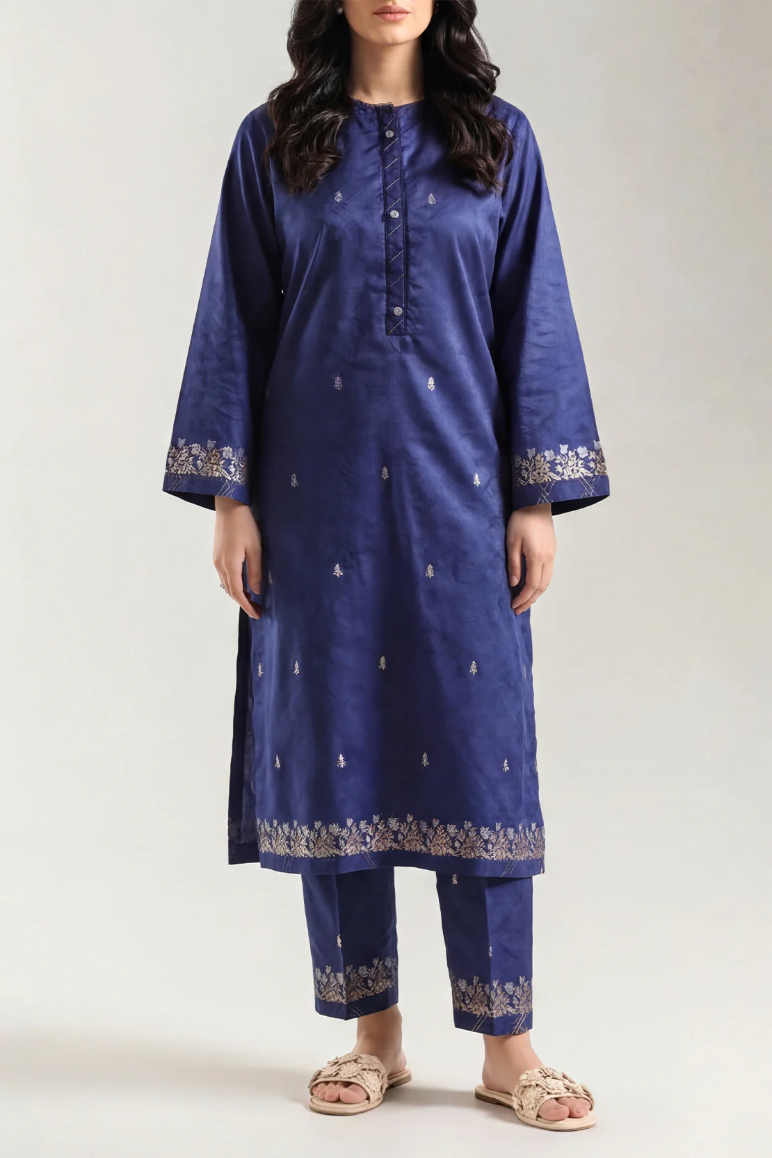 Cotton Jacquard Stitched 2 Piece (Shirt/Trouser) - Image 2