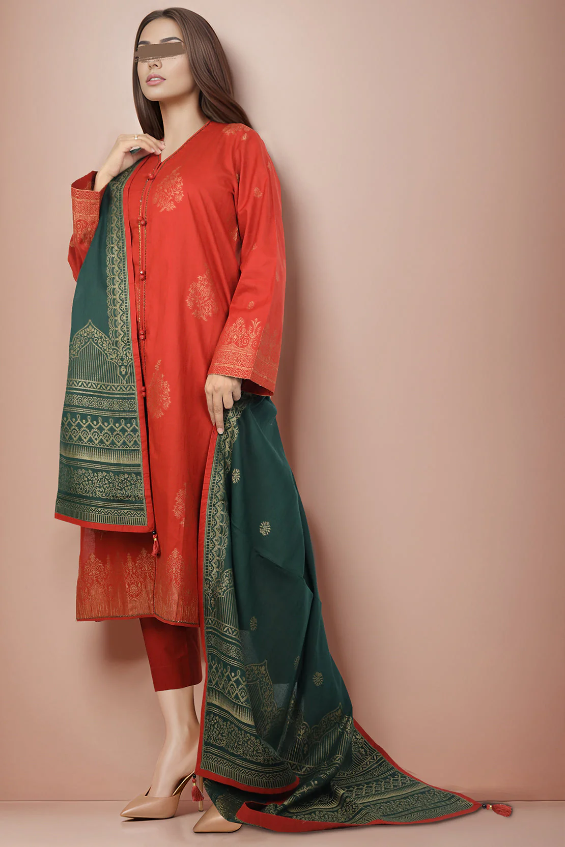 Cotton Jacquard Stitched 3 Piece - Image 2