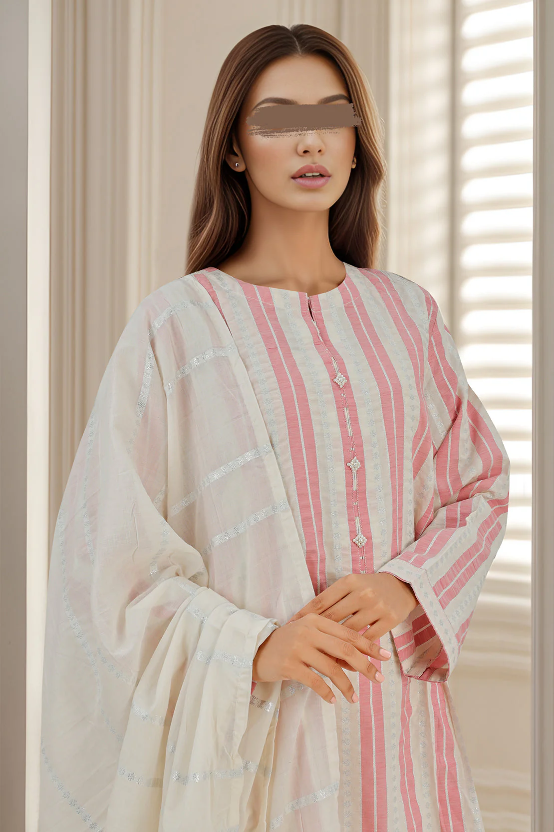 Cotton Jacquard Stitched 3 Piece - Image 3