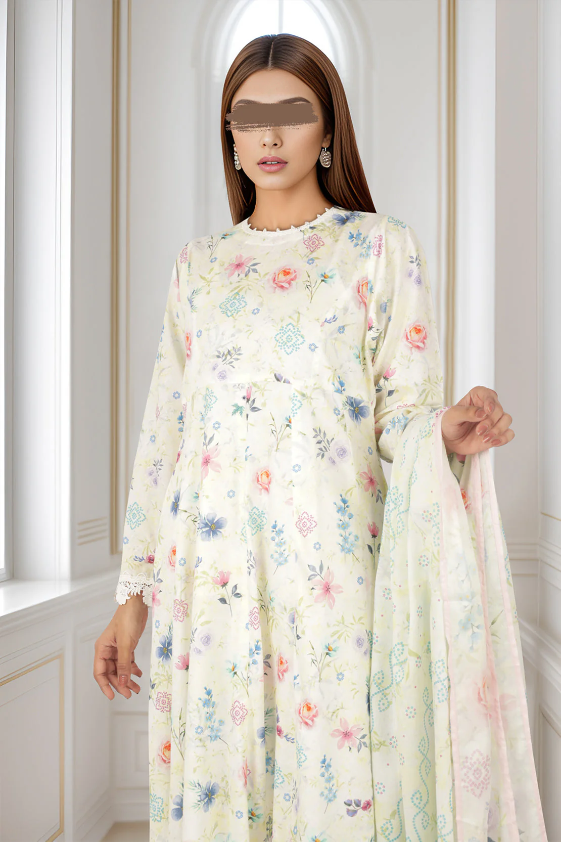 Cotton Jacquard Stitched 3 Piece - Image 2