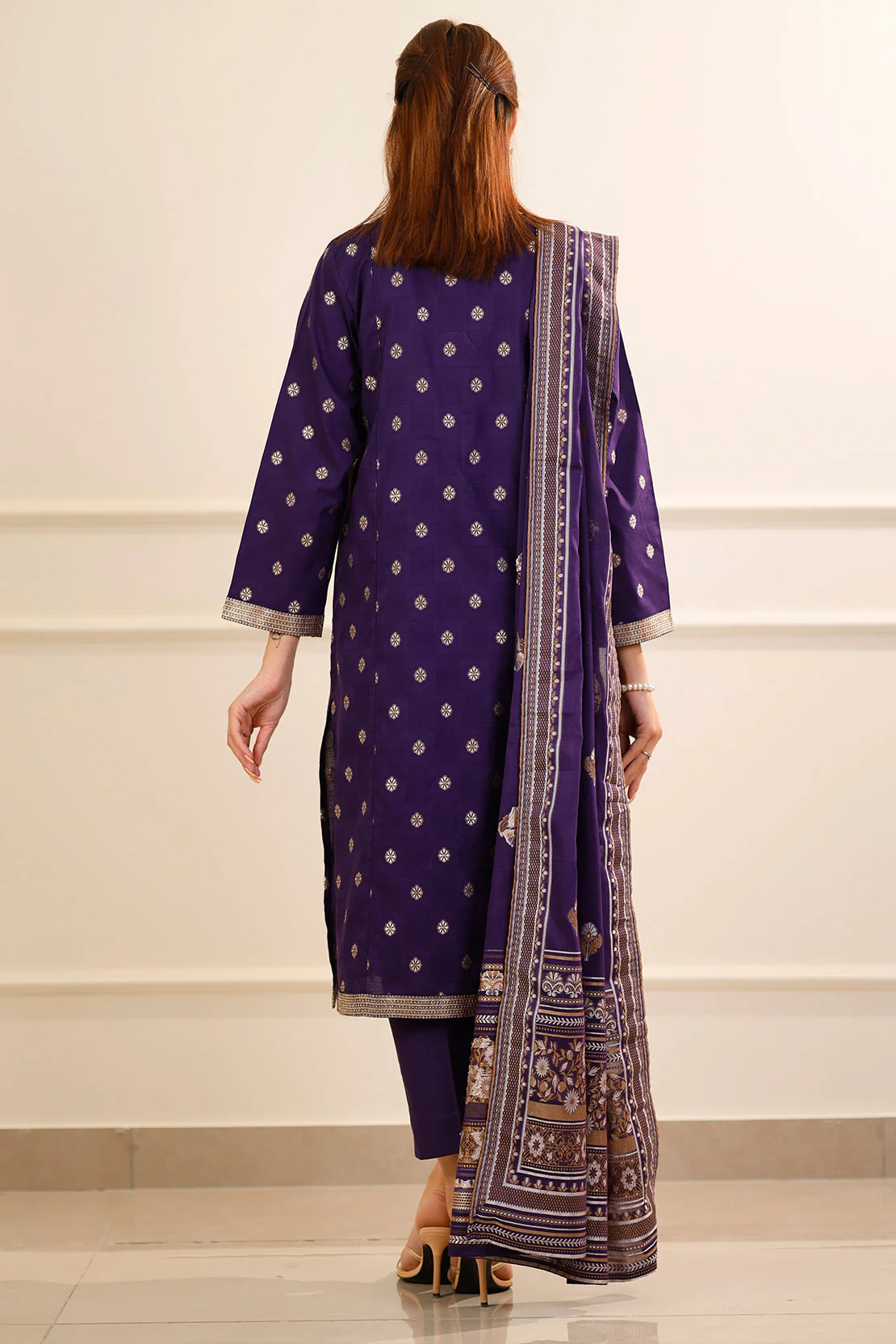 Cotton Jacquard Stitched 3 Piece - Image 6
