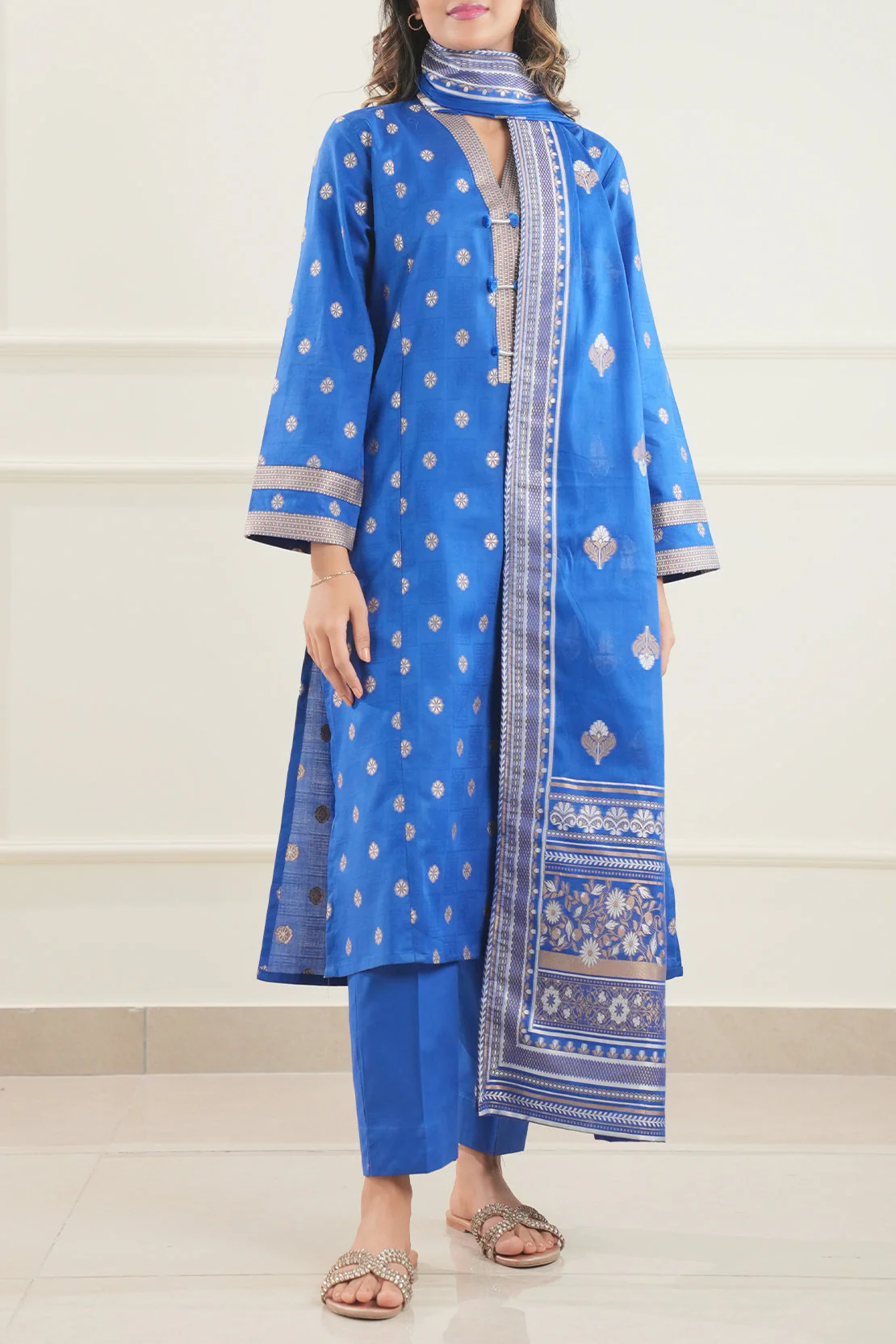 Cotton Jacquard Stitched 3 Piece - Image 3