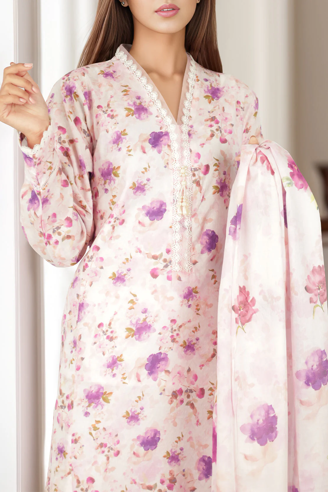 Cotton Jacquard Stitched 3 Piece - Image 4