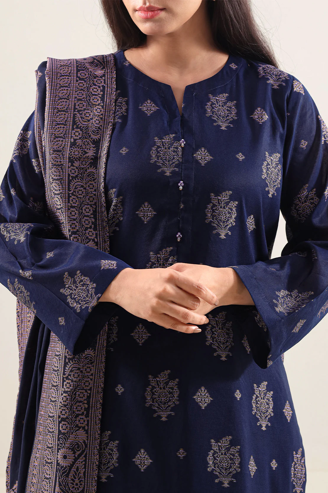 Cotton Jacquard Stitched 3 Piece - Image 3