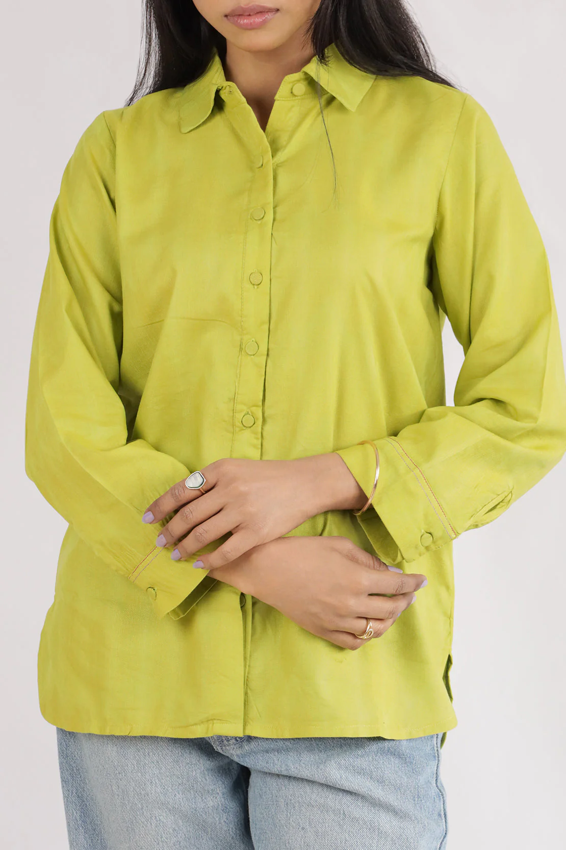 Cotton Jacquard Stitched Fusion Tops - Image 2