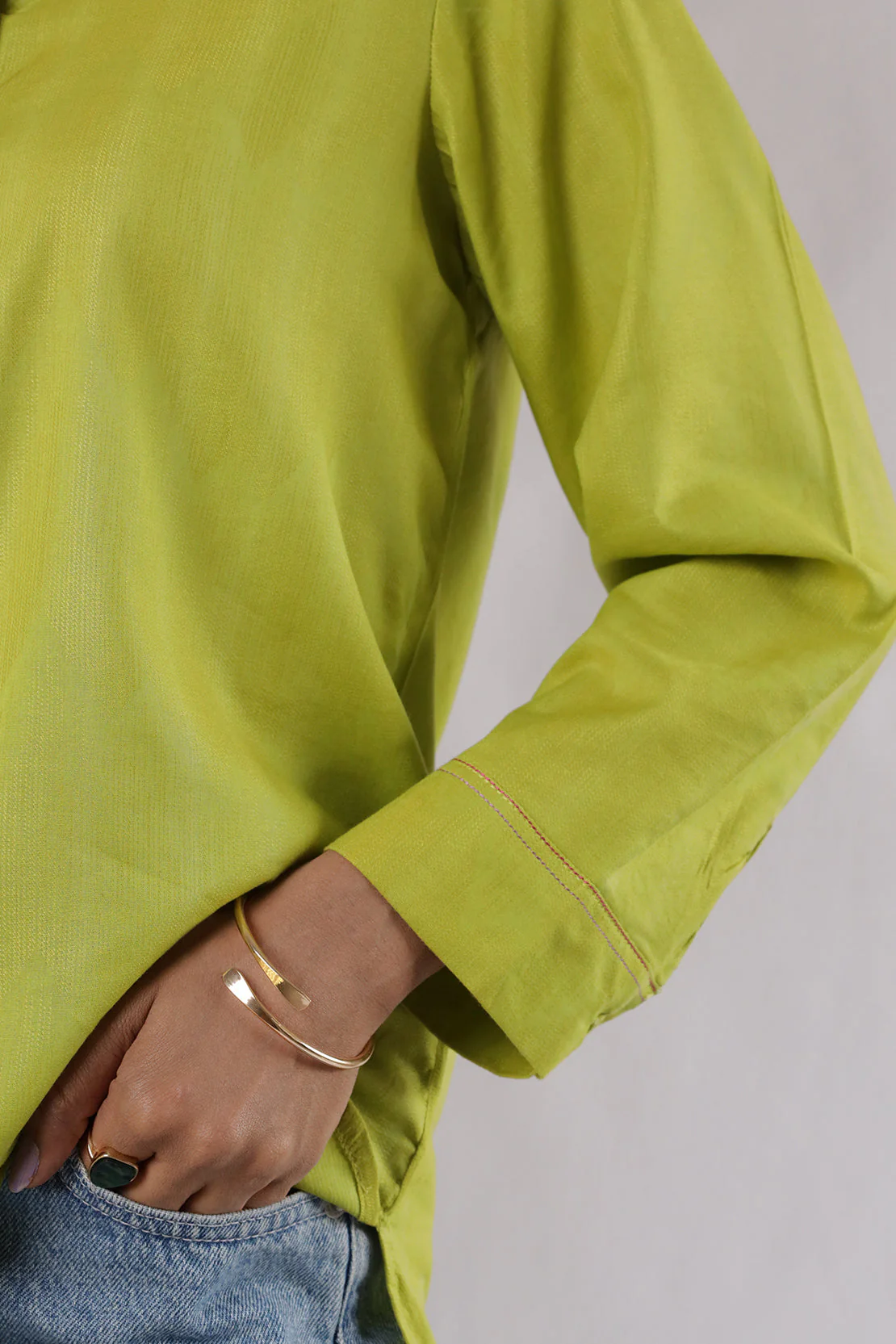 Cotton Jacquard Stitched Fusion Tops - Image 5