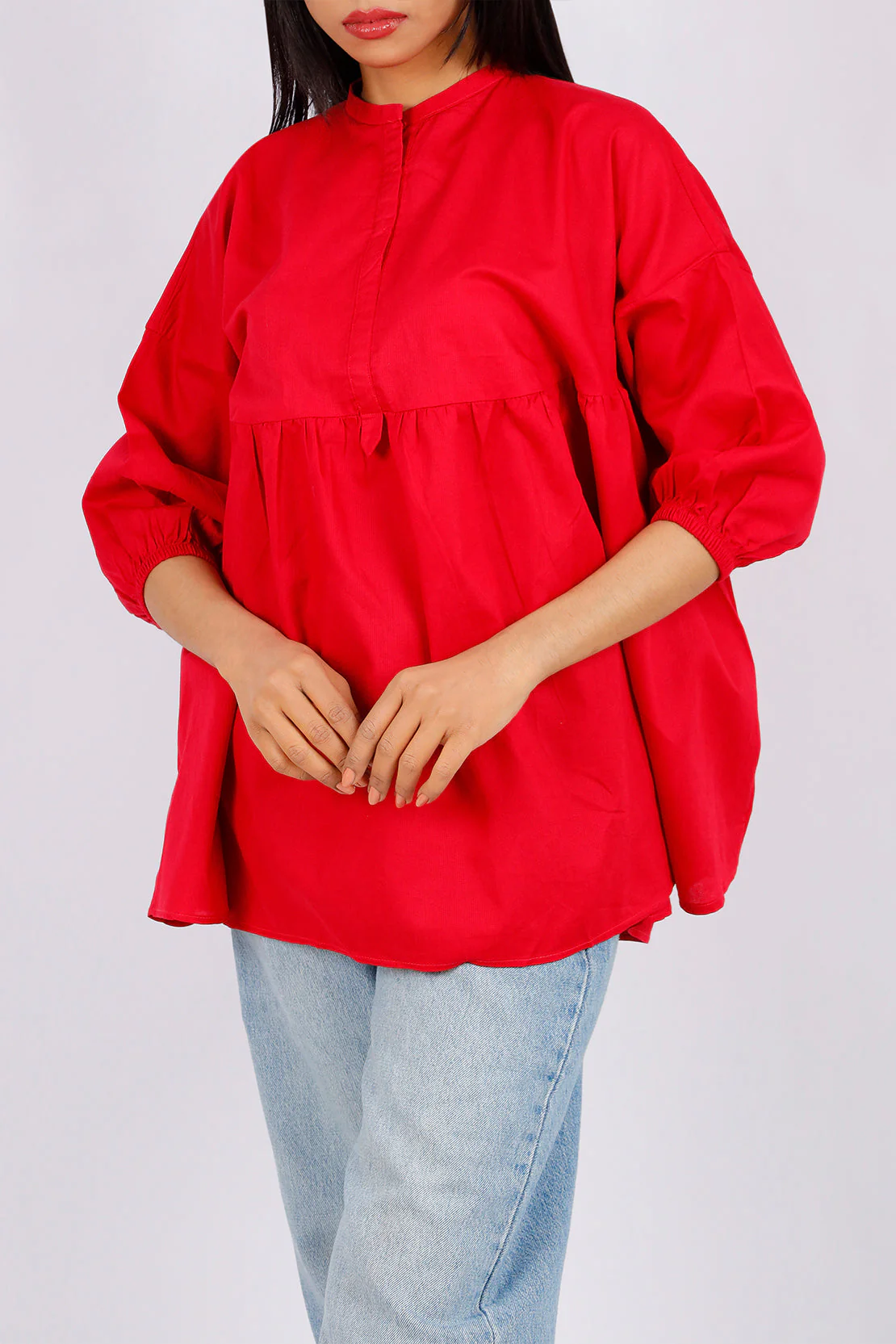 Cotton Jacquard Stitched Fusion Tops - Image 2
