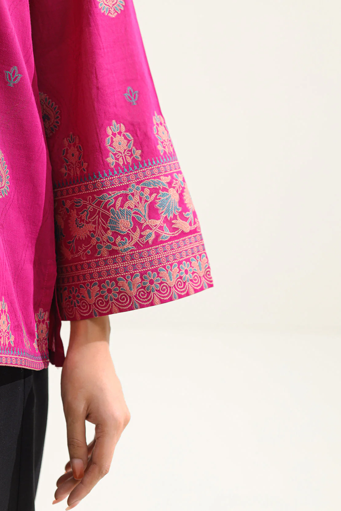 Cotton Jacquard Stitched Fusion Tops - Image 5
