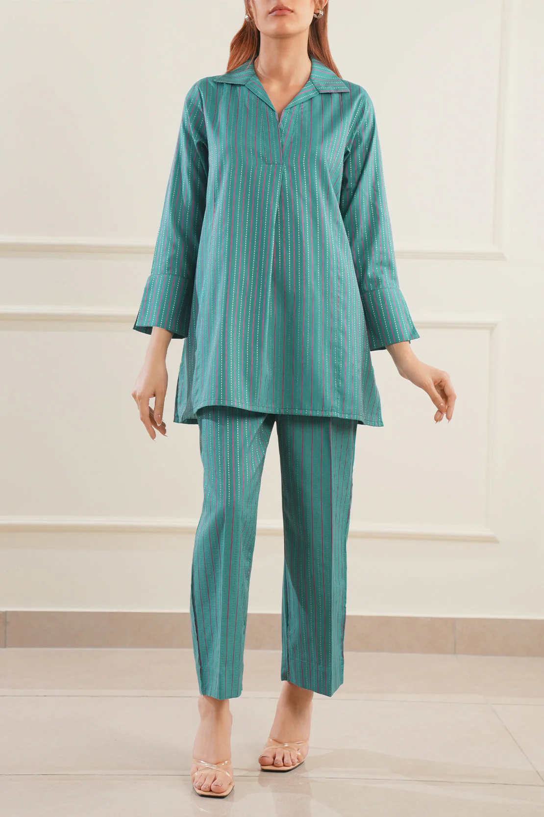Cotton Jacquard Stitched Shirt - Image 3