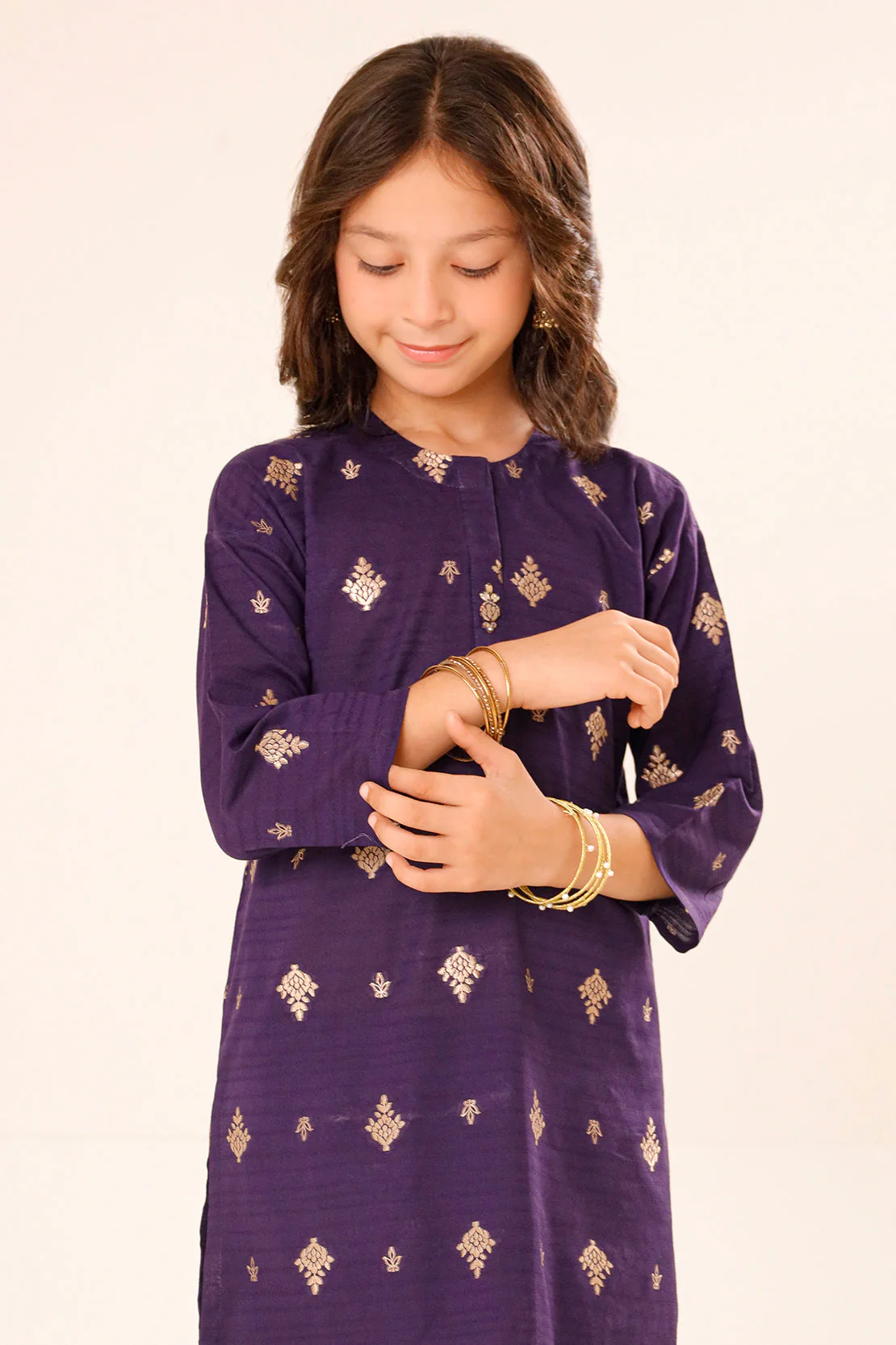 Cotton Jacquard Stitched Shirt For Kids - Image 3
