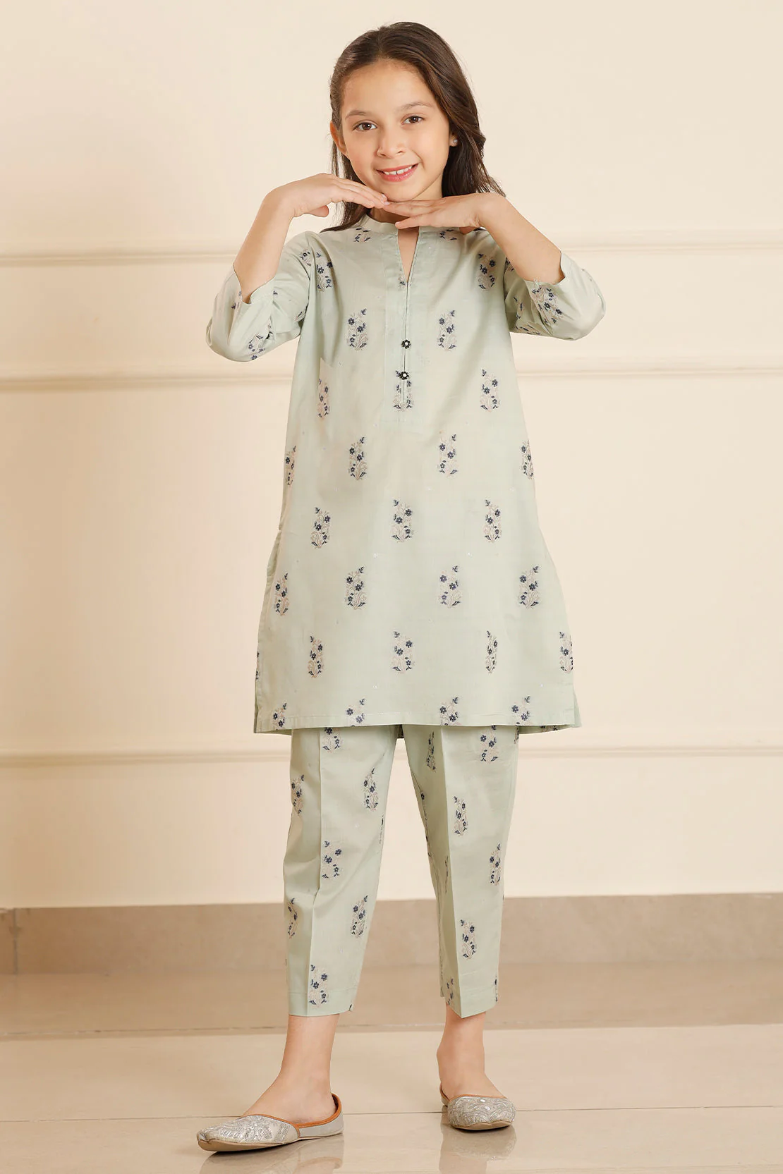 Cotton Jacquard  Stitched Shirt/trouser For Kids - Image 2